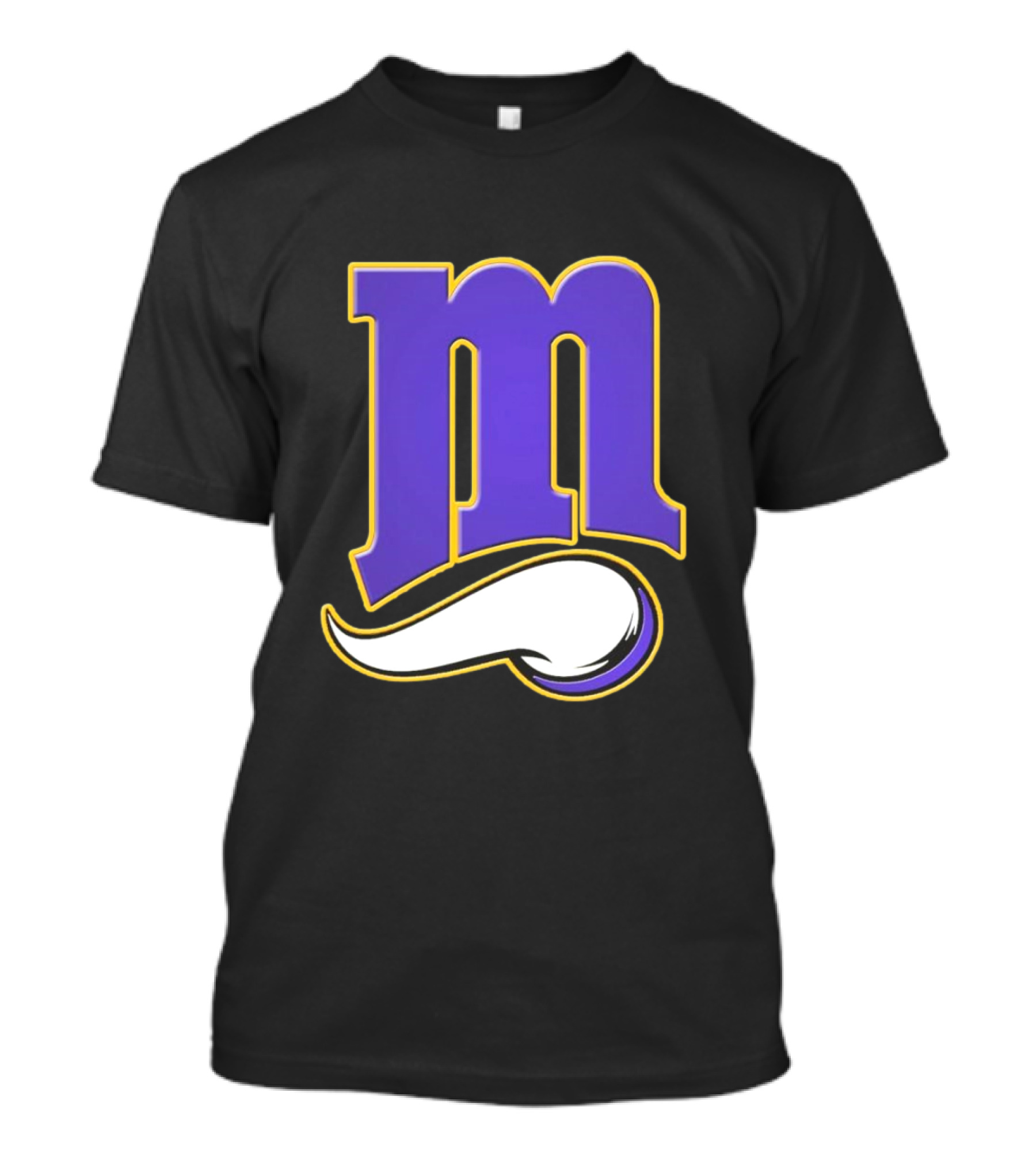 Minnesota Vikings And Minnesota Twins M Logo Fusion In Purple And White T-Shirt