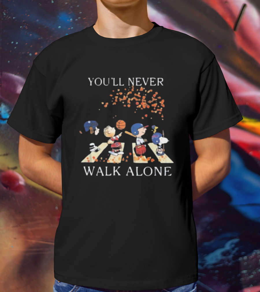 Peanuts Characters You'll Never Walk Alone Toronto Sports Team T-Shirt