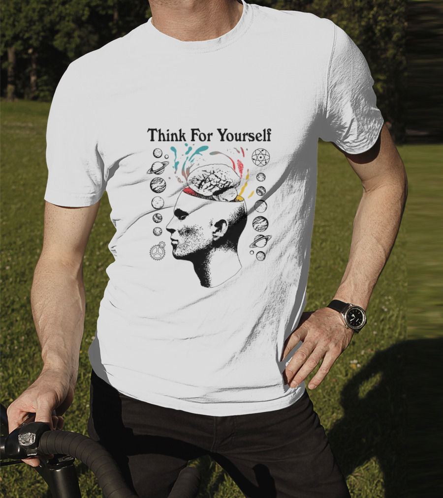 Joe Bartolozzi Think For Yourself Brain Out Open Planets T-Shirt