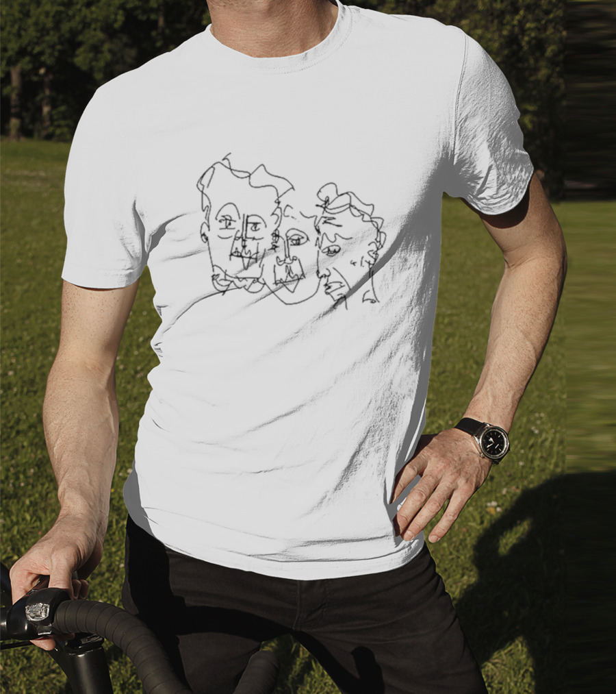 Keanemusic Continuous Line Drawing Trio Portrait Tc T-Shirt