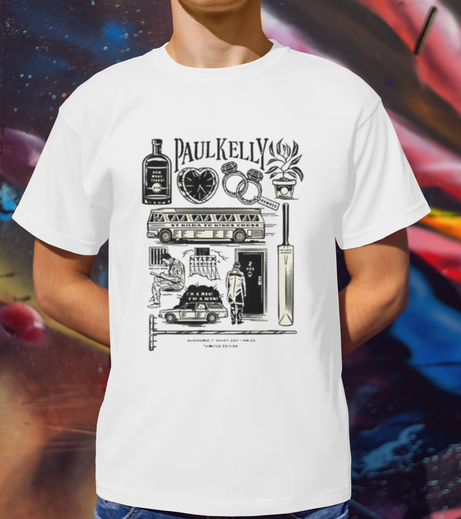 Paul Kelly Australia Music Themes Icons And Symbols T-Shirt