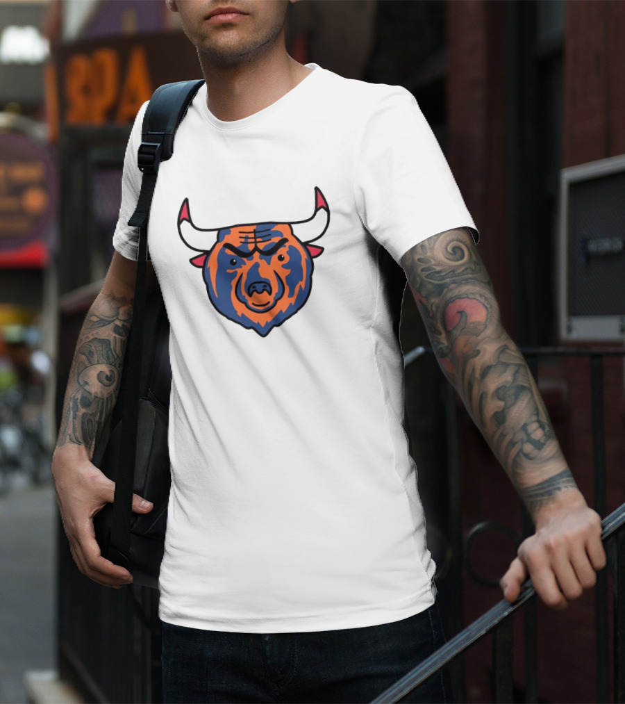 NFL Bears NBA Bulls Logo Mashup Combo T-Shirt
