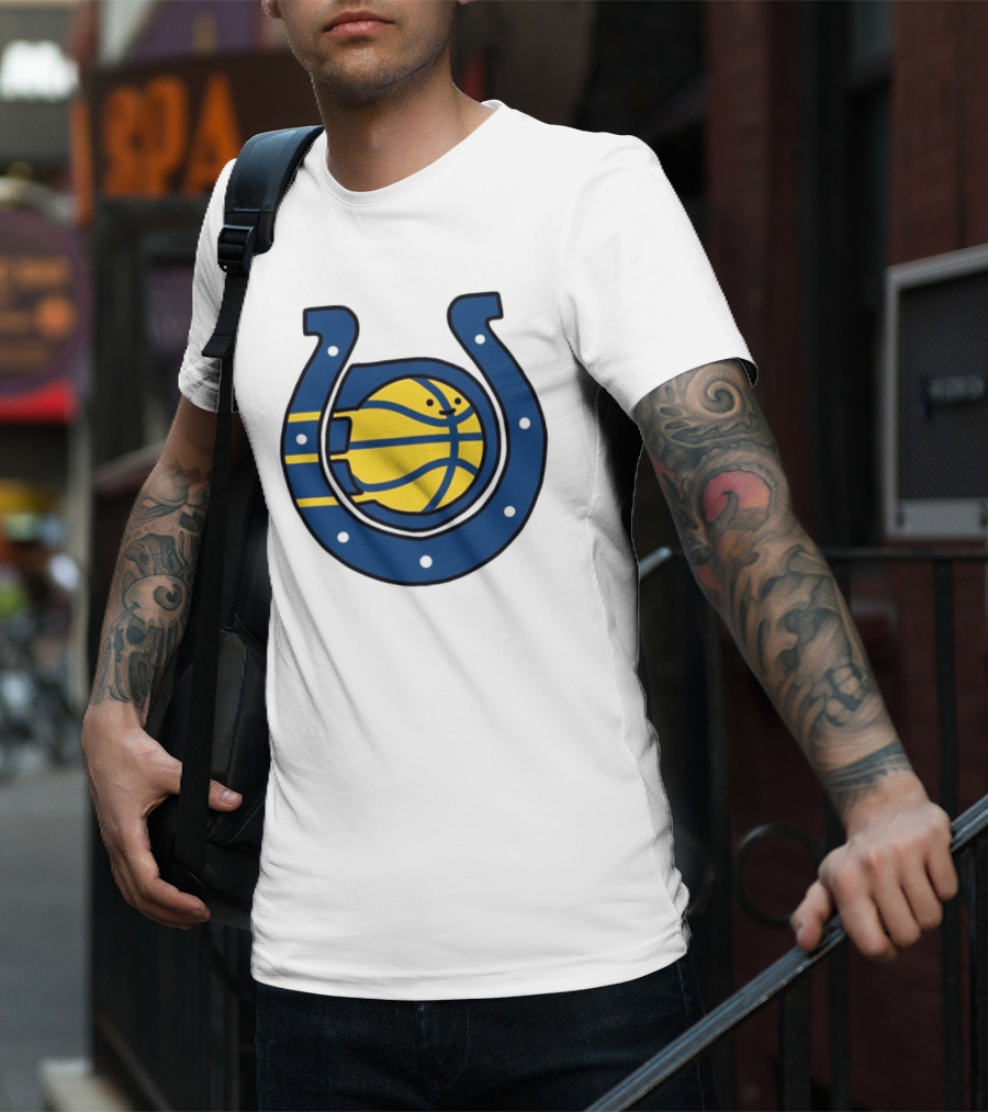 NFL X NBA Indianapolis Colts Pacers Logo Mashup Combine T-Shirt