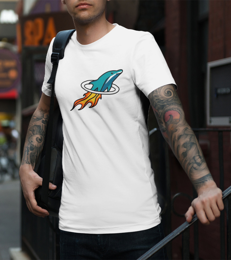 Dolphins X Rockets Crossover Logo Mashup T-Shirt