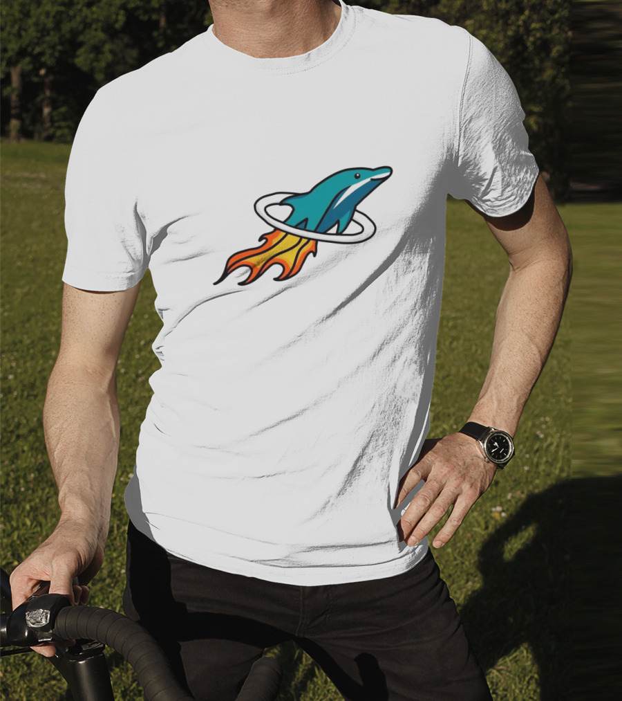 Dolphins X Rockets Crossover Logo Mashup T-Shirt