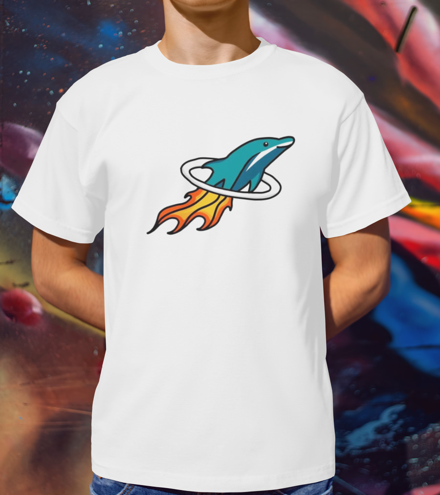 Dolphins X Rockets Crossover Logo Mashup T-Shirt