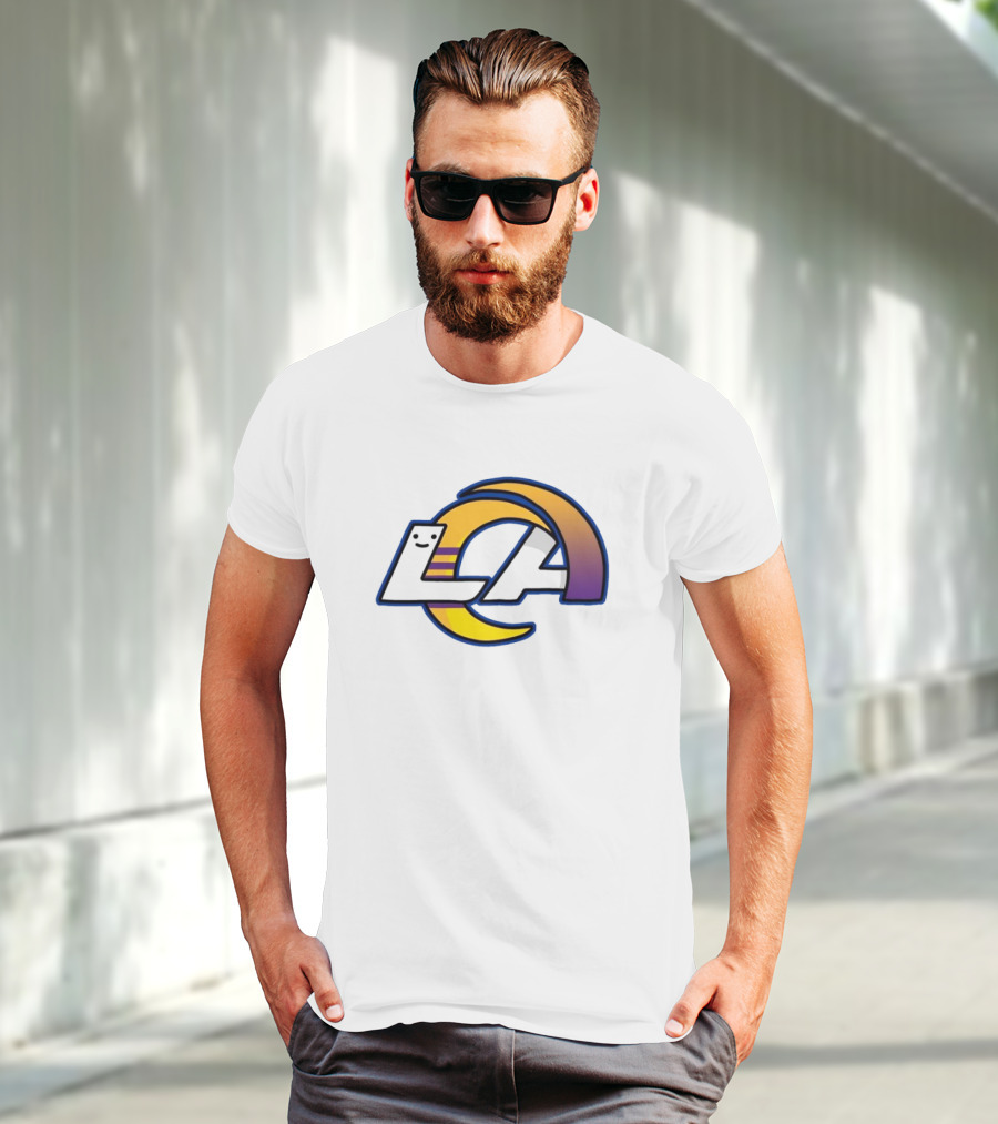 NFL NBA Los Angeles Rams Lakers Logo Mashup T-Shirt