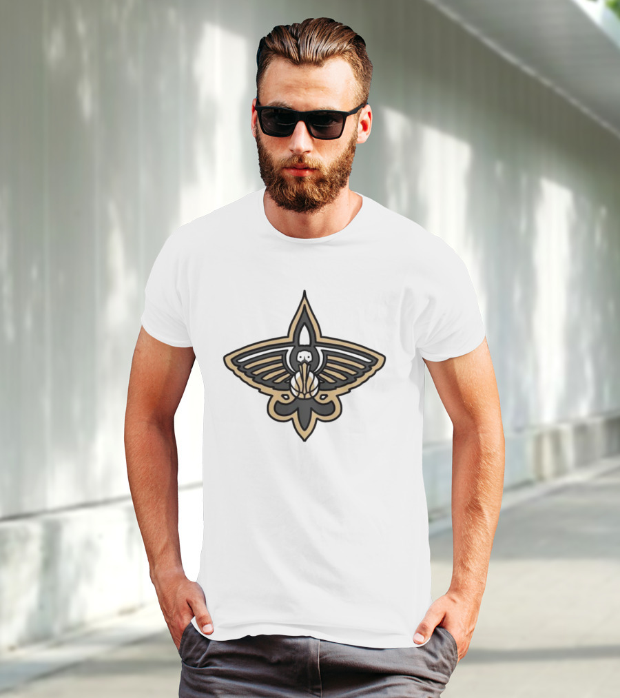 NFL X NBA Saints Pelican Logo Mashup Combine T-Shirt