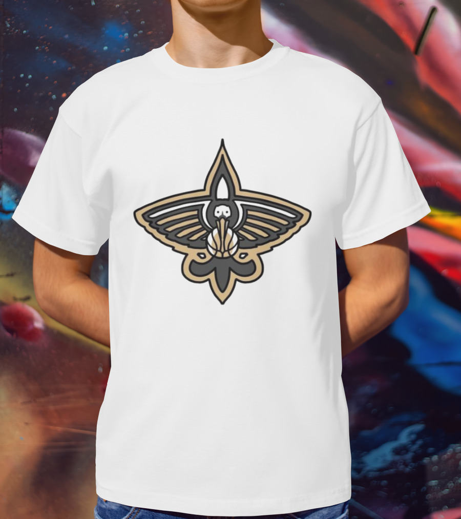 NFL X NBA Saints Pelican Logo Mashup Combine T-Shirt