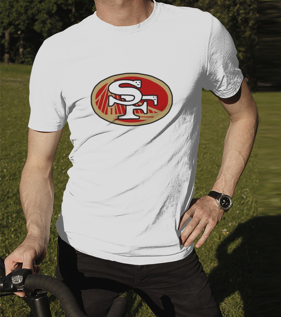 NFL X NBA San Francisco 49ers Warriors Logo Mash Combine T-Shirt