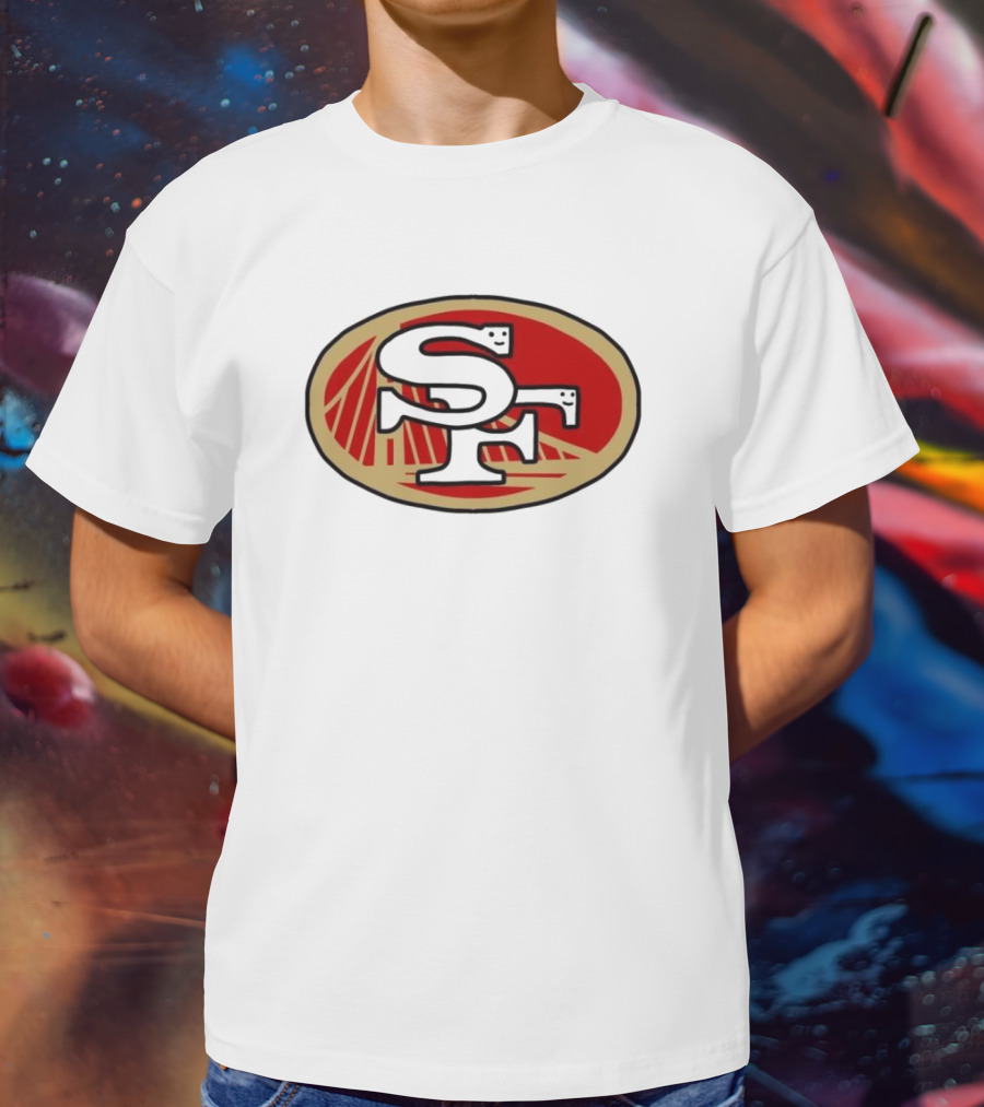 NFL X NBA San Francisco 49ers Warriors Logo Mash Combine T-Shirt
