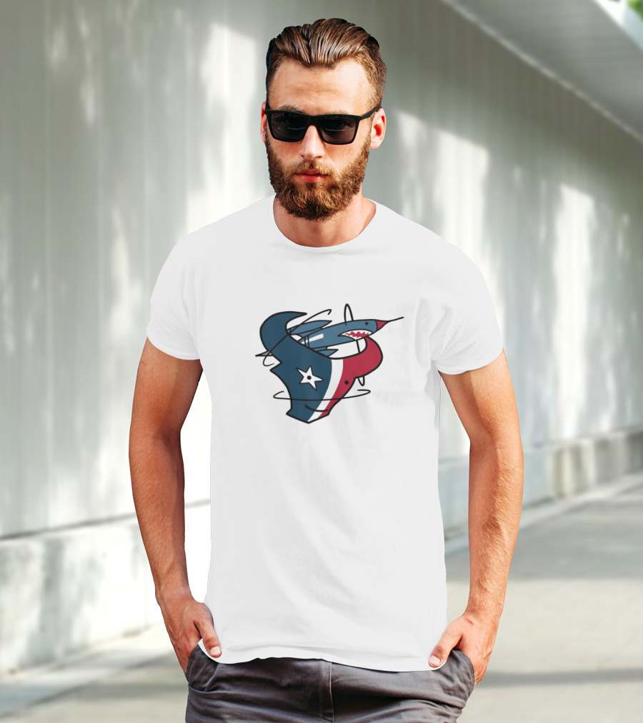 NFL X NBA Texans Rockets Logo Mashup Combine T-Shirt