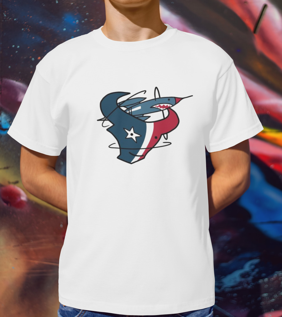NFL X NBA Texans Rockets Logo Mashup Combine T-Shirt