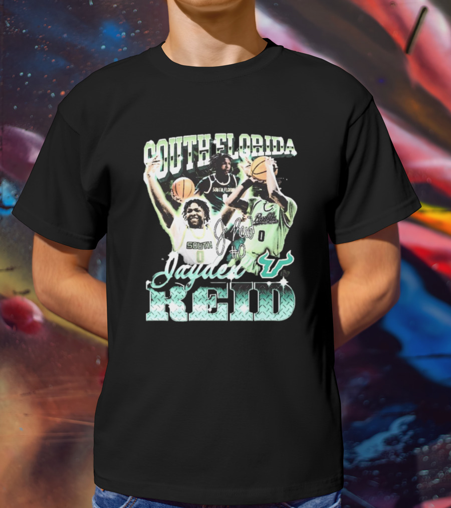 South Florida Jayden Reid #0 Bulls Basketball Signature T-Shirt