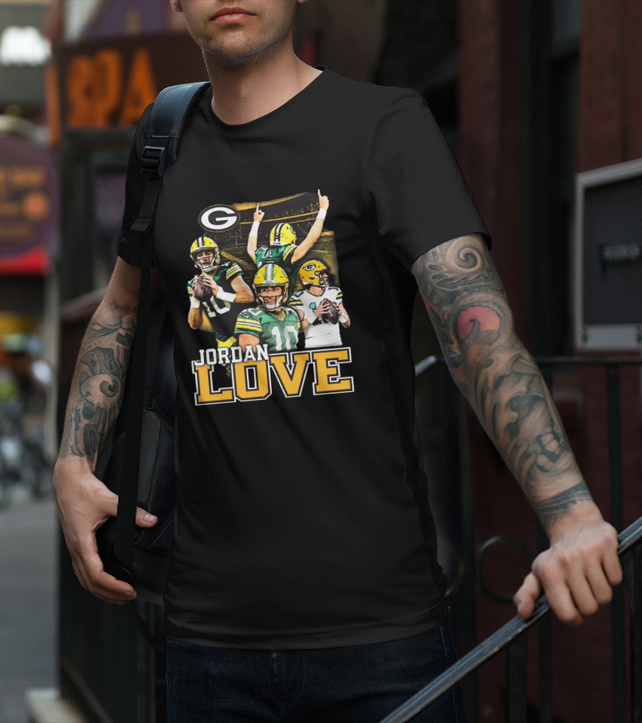 Jordan Love Green Bay Packers Player NFL Iconic Moments T-Shirt