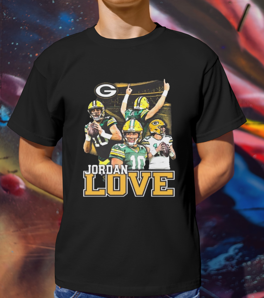 Jordan Love Green Bay Packers Player NFL Iconic Moments T-Shirt