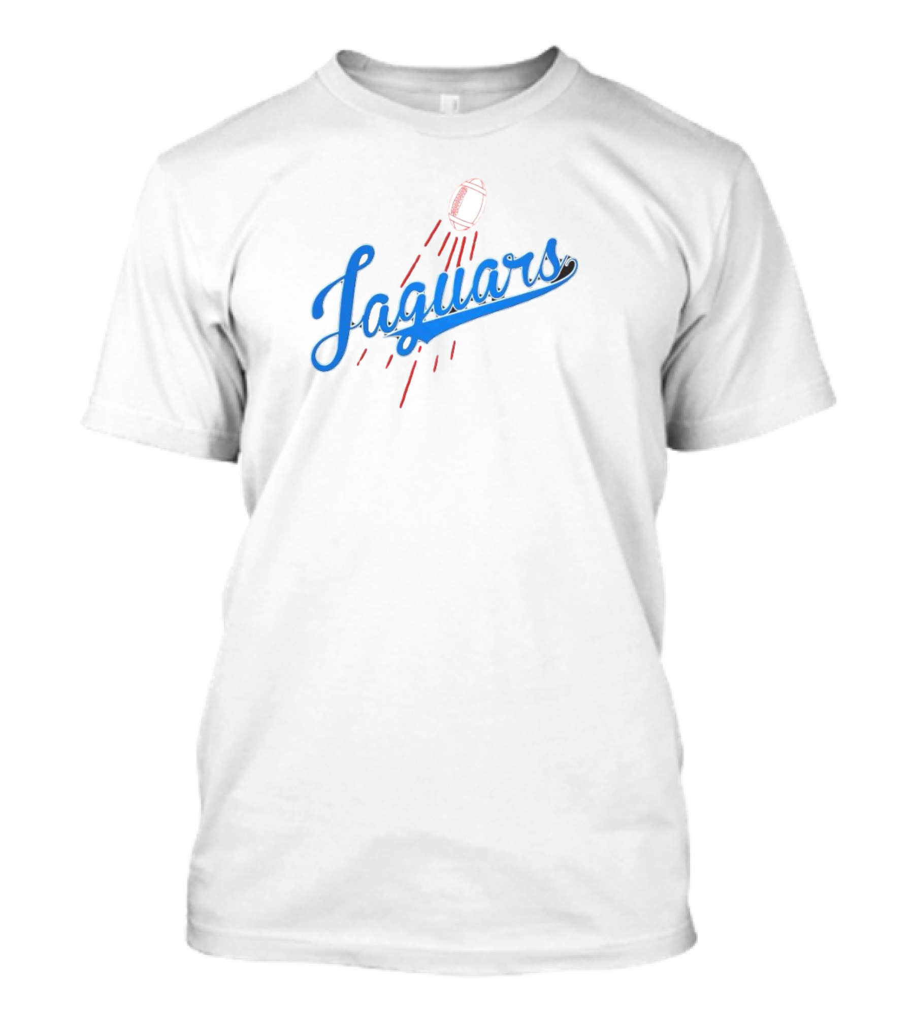 Jacksonville Jaguars Los Angeles Dodgers Crossover Jaguars Script With Football T-Shirt