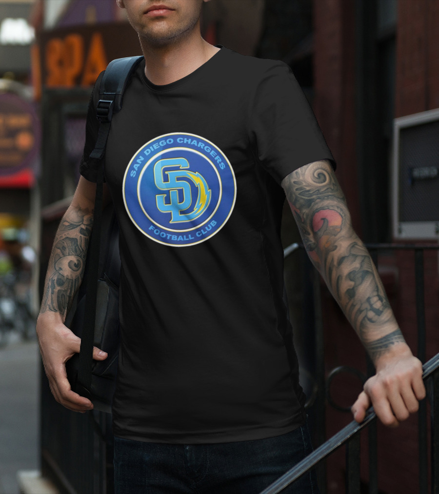 San Diego Chargers Football Club SD Logo Mashup T-Shirt