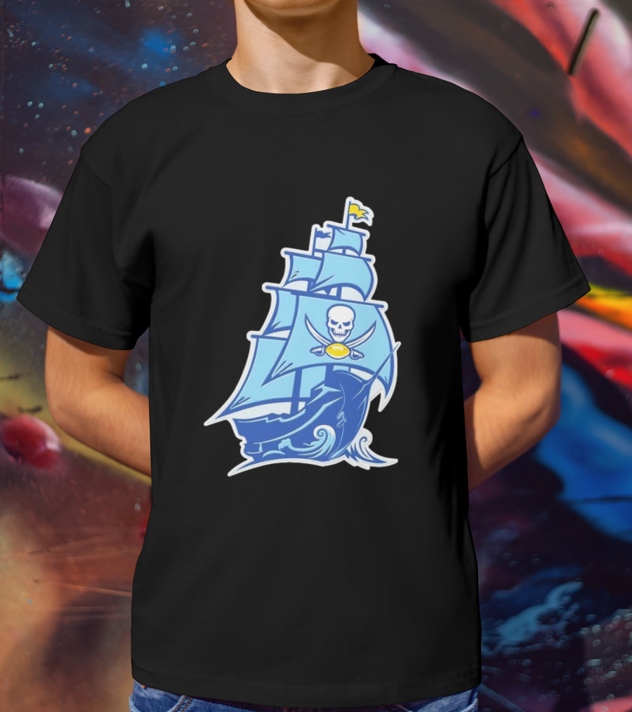 Tampa Bay Buccaneers Rays Ship Skull NFL MLB Mashup T-Shirt