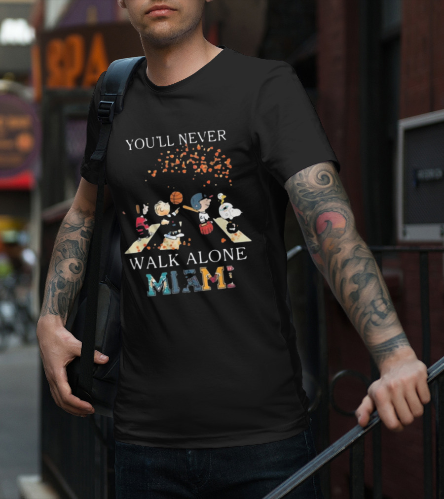 You'll Never Walk Alone Peanuts Miami Sports Team T-Shirt