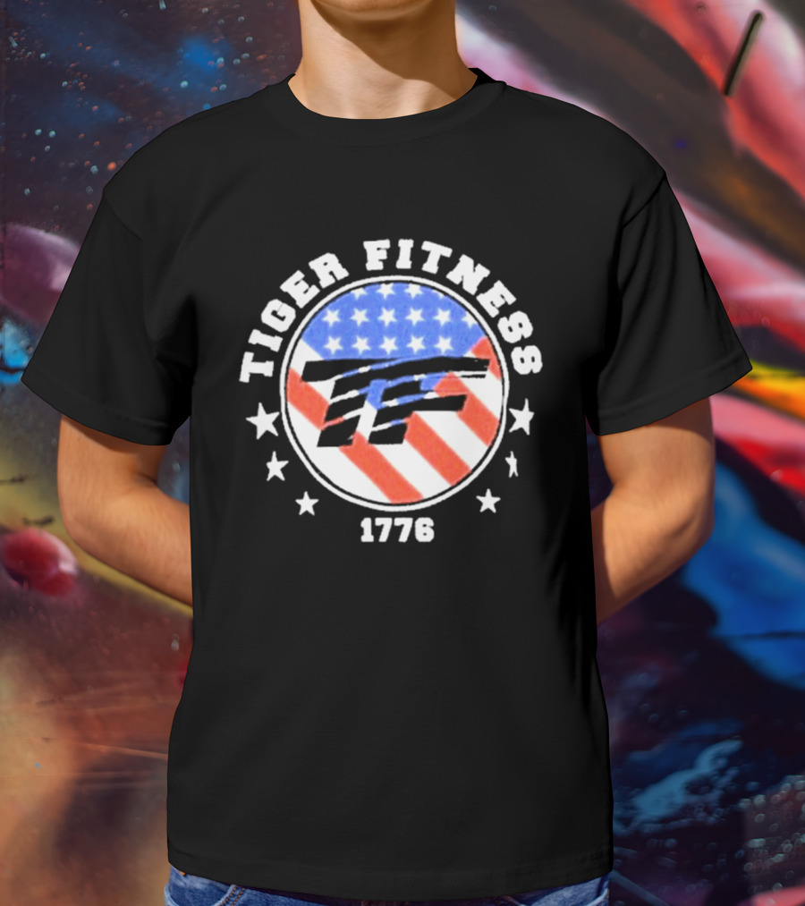 Independence Day 1776 America Flag Tiger Fitness T-Shirt