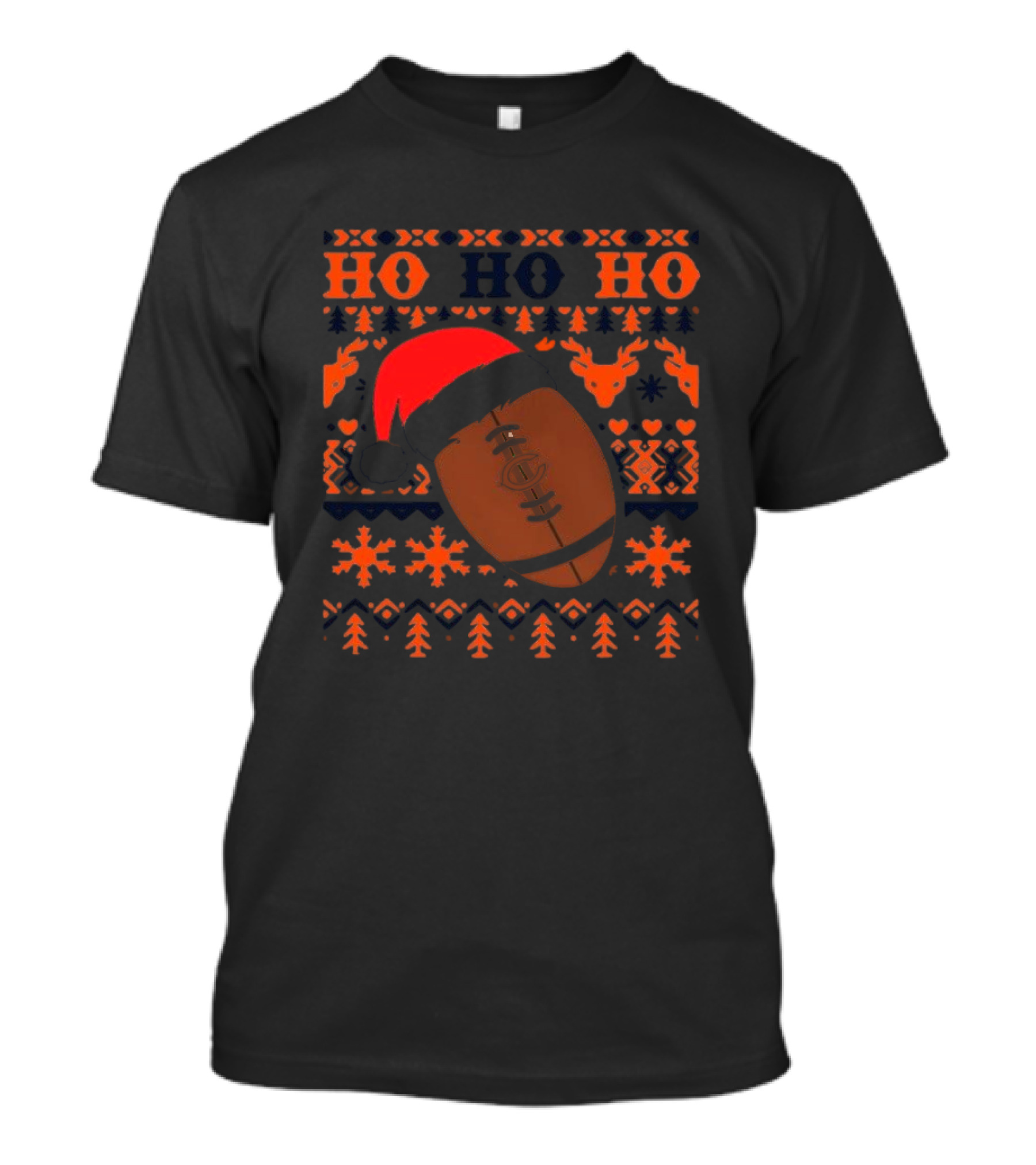 NFL Chicago Bears Santa Ho Ho Ho Christmas Football T-Shirt