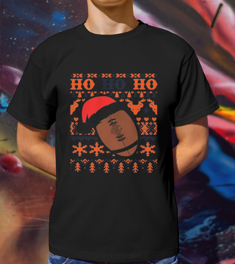 NFL Chicago Bears Santa Ho Ho Ho Christmas Football T-Shirt