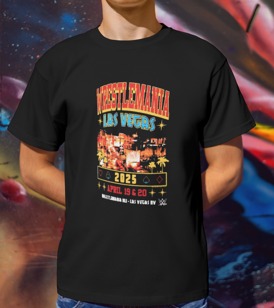 Wrestlemania Las Vegas 2025 April 19 And 20 Skyline WWE Event Ripple Junction T-Shirt