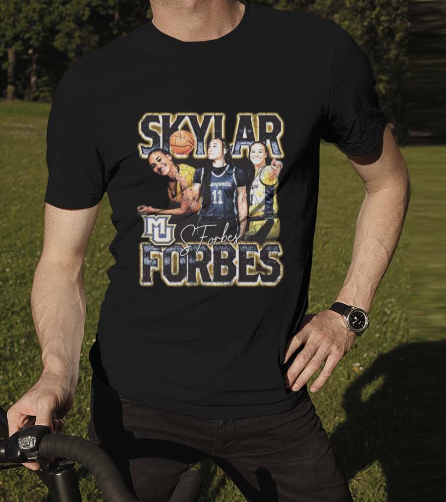 Skylar Forbes Marquette Golden Eagles Basketball MU Vintage 90s Style Signature T-Shirt