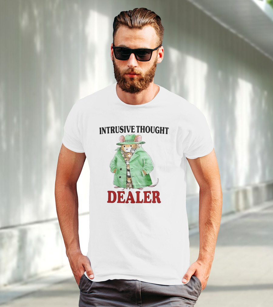 Intrusive Thought Dealer Mouse In Trench Coat T-Shirt