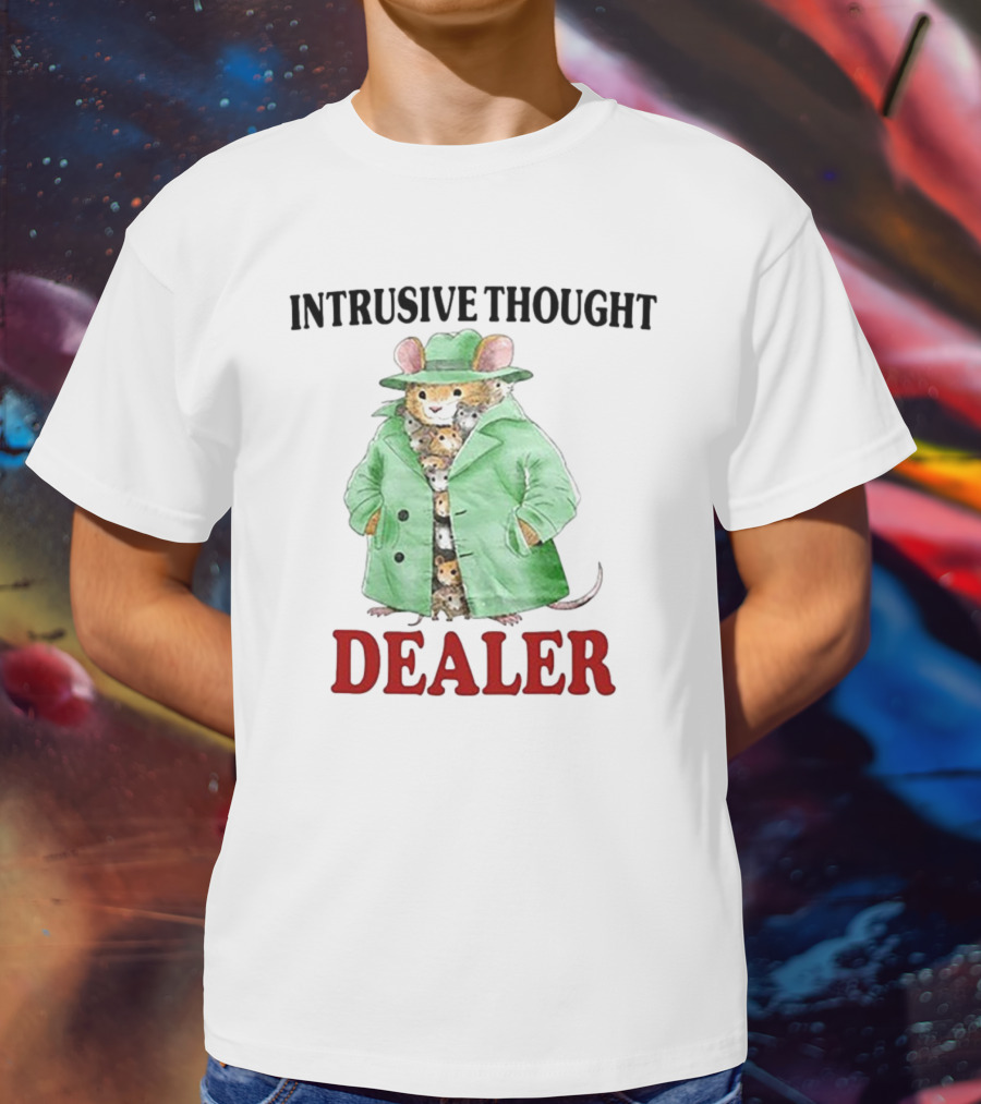 Intrusive Thought Dealer Mouse In Trench Coat T-Shirt