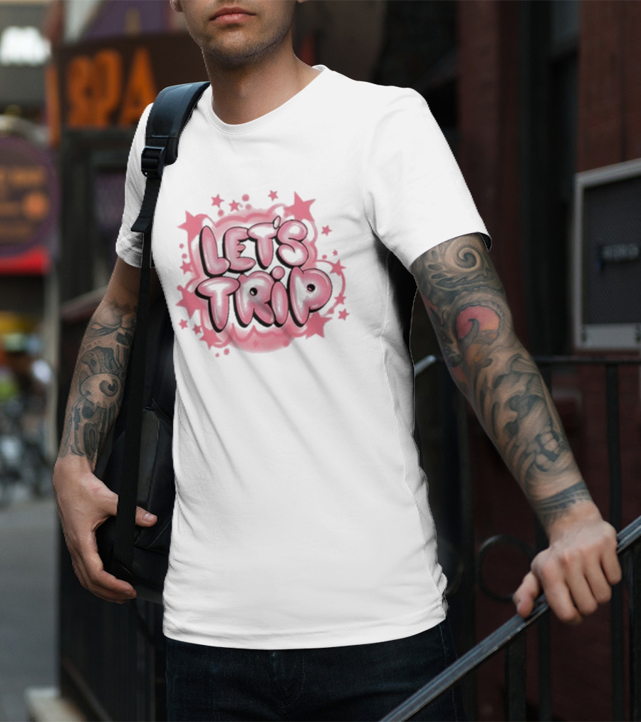 Let's Trip Airbrush Pink Starburst T-Shirt