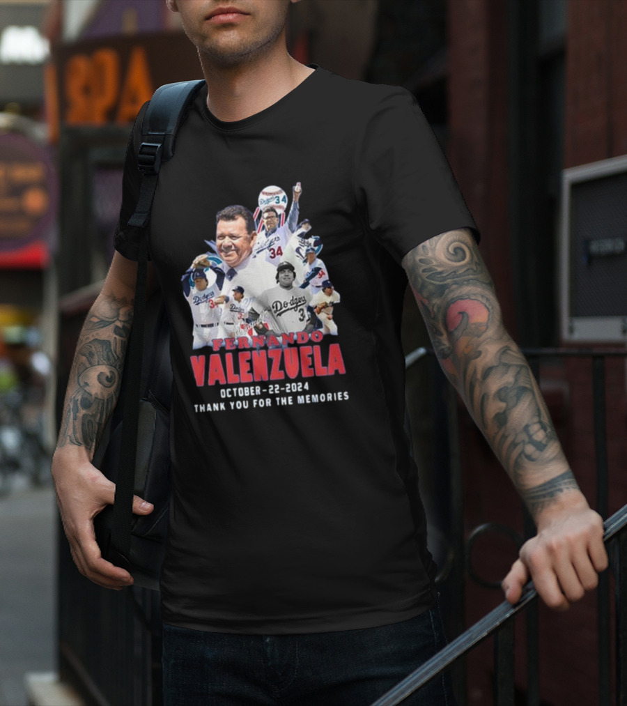Fernando Valenzuela Los Angeles Dodgers Thank You For The Memories October 22 T-Shirt