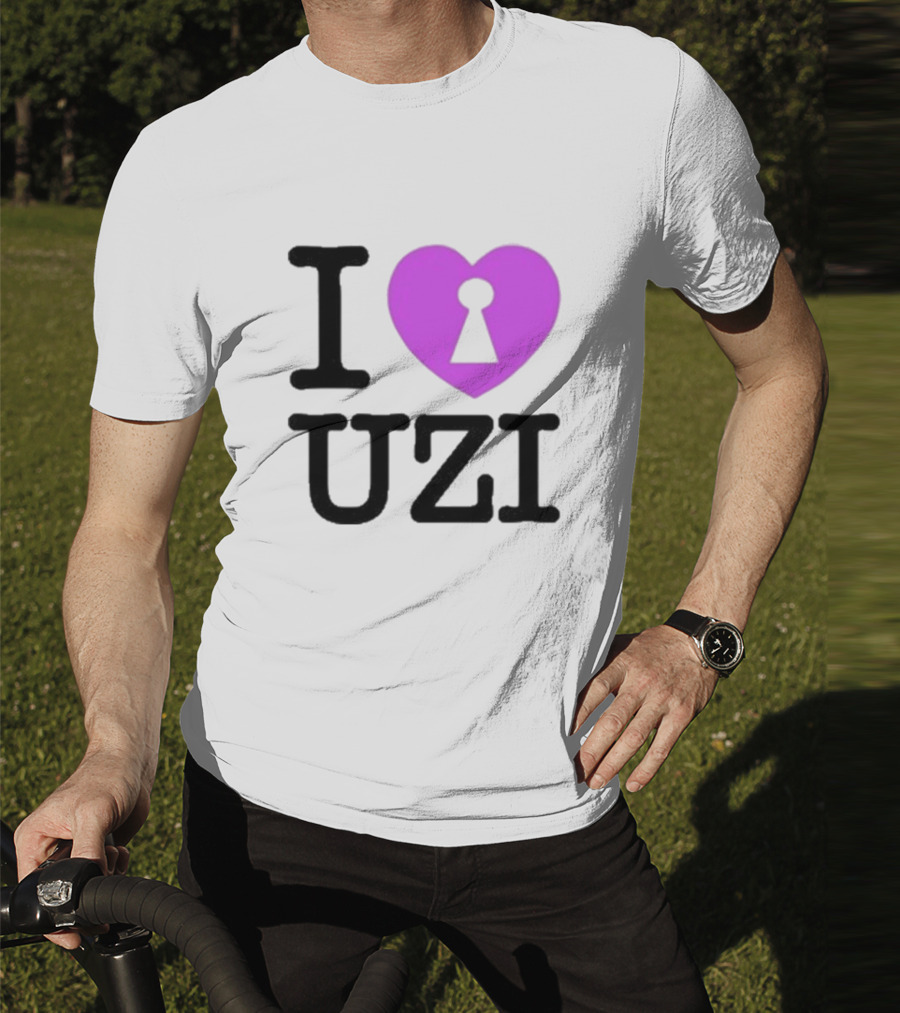 I Love Heart Keyhole Uzi T-Shirt
