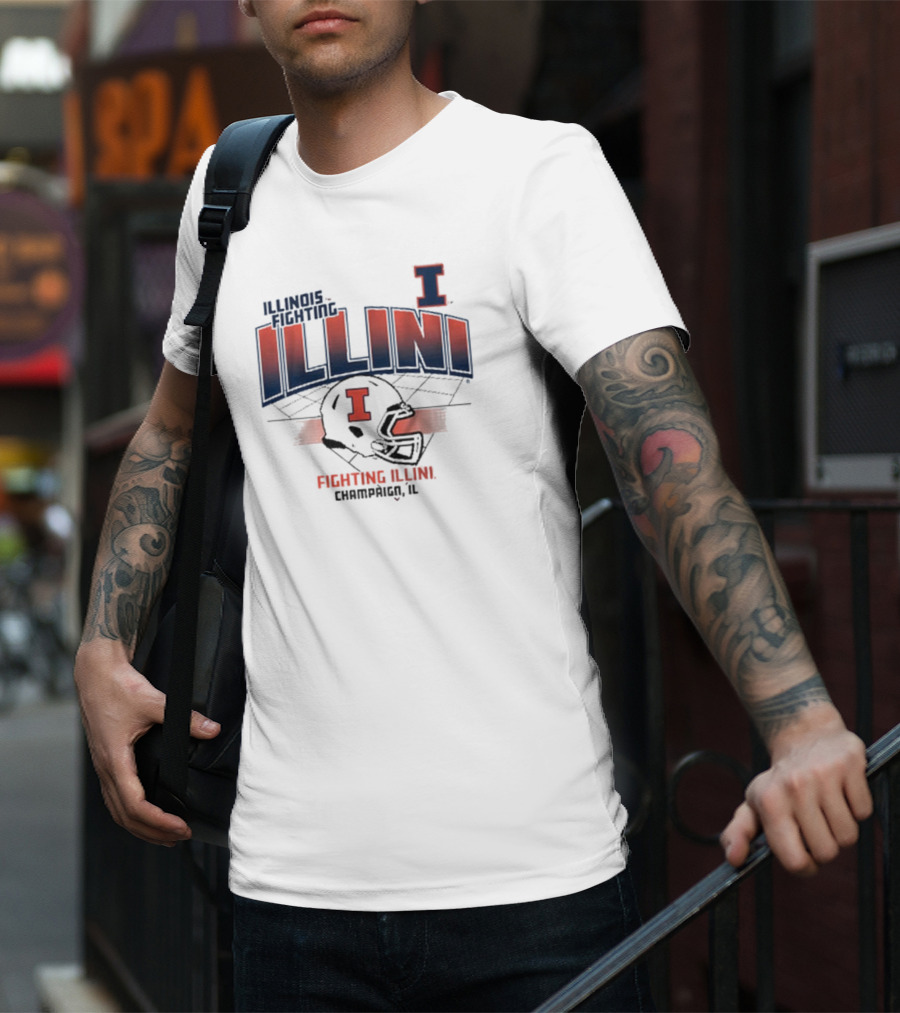 Illinois Fighting Illini Football Helmet Champaign IL T-Shirt