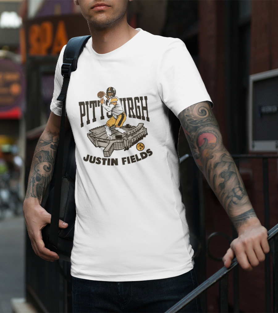 Pittsburgh Justin Fields Steelers NFL Acrisure Stadium T-Shirt