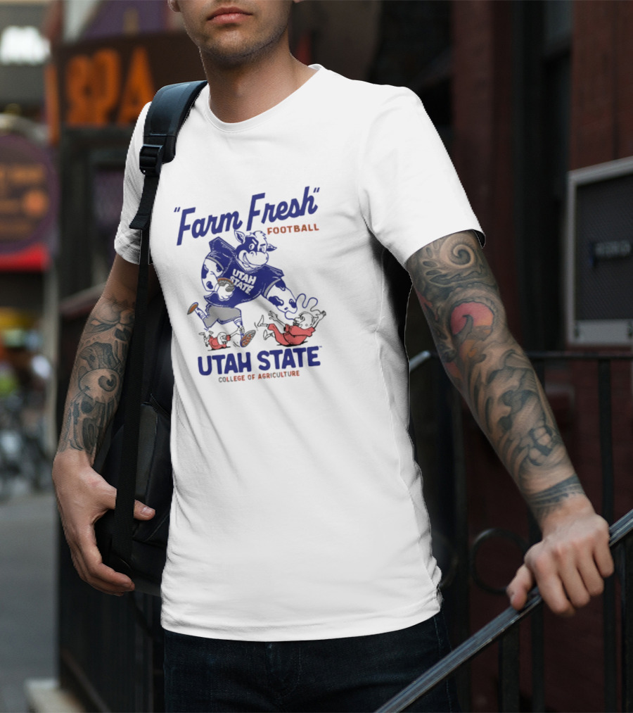 Farm Fresh Football Mootah State Utah State College Of Agriculture T-Shirt