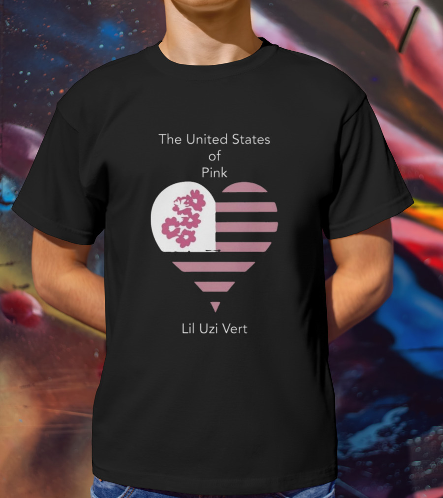 Lil Uzi Vert Heart Pink Stripes Flowers United States Of Pink T-Shirt