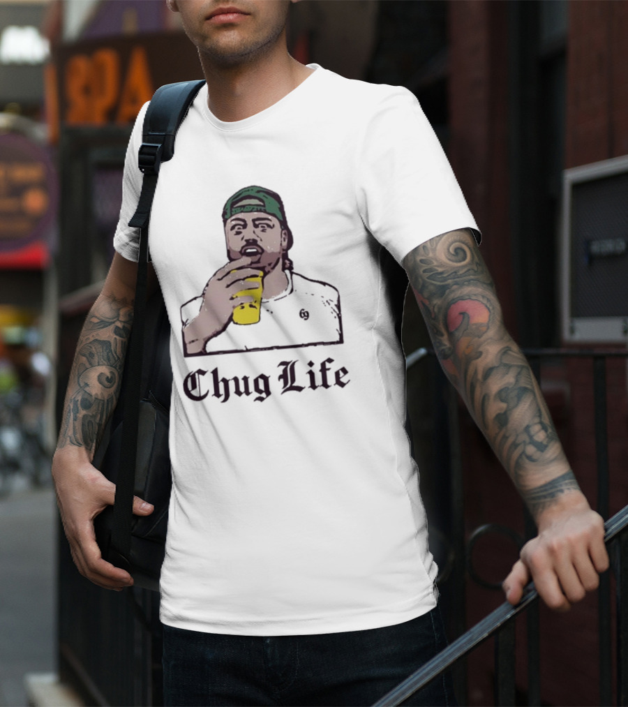Campeche Collective Chug Life David Bakhtiari FootballPlayer With Yellow Cup T-Shirt