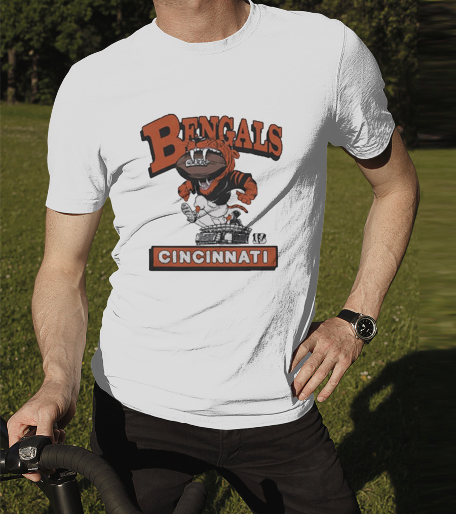 Cincinnati Bengals Mascot Jumping Over Stadium T-Shirt
