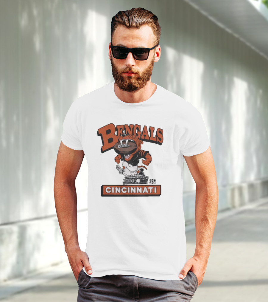 Cincinnati Bengals Mascot Jumping Over Stadium T-Shirt