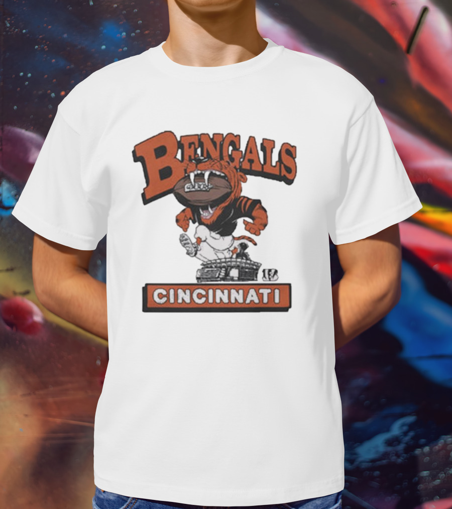 Cincinnati Bengals Mascot Jumping Over Stadium T-Shirt