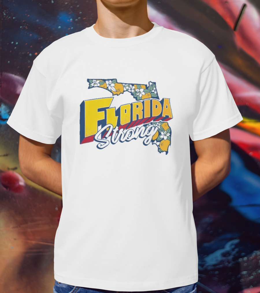Florida Orange Blossom Map Florida Strong T-Shirt