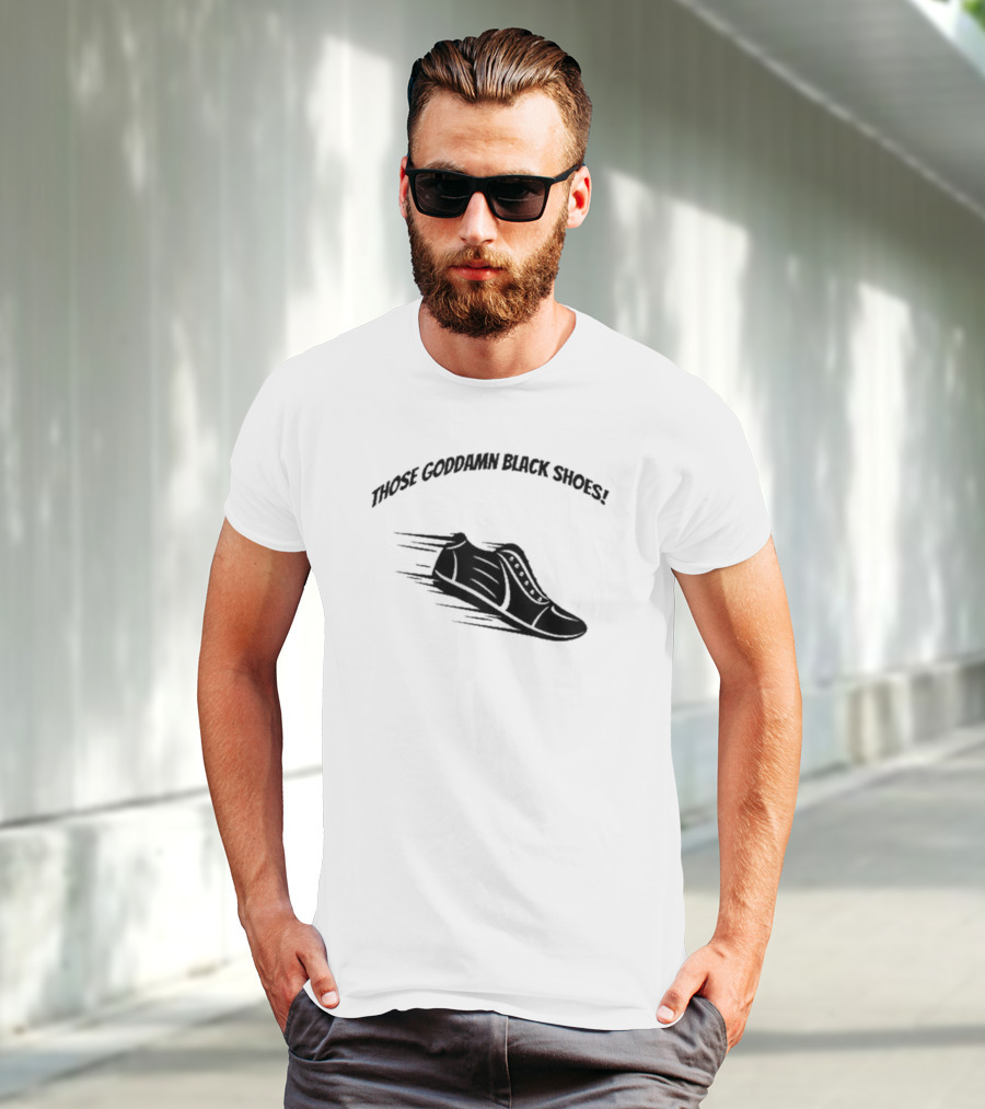 Forensic Files Those Goddamn Black Shoes Sneakers Racing Motif T-Shirt