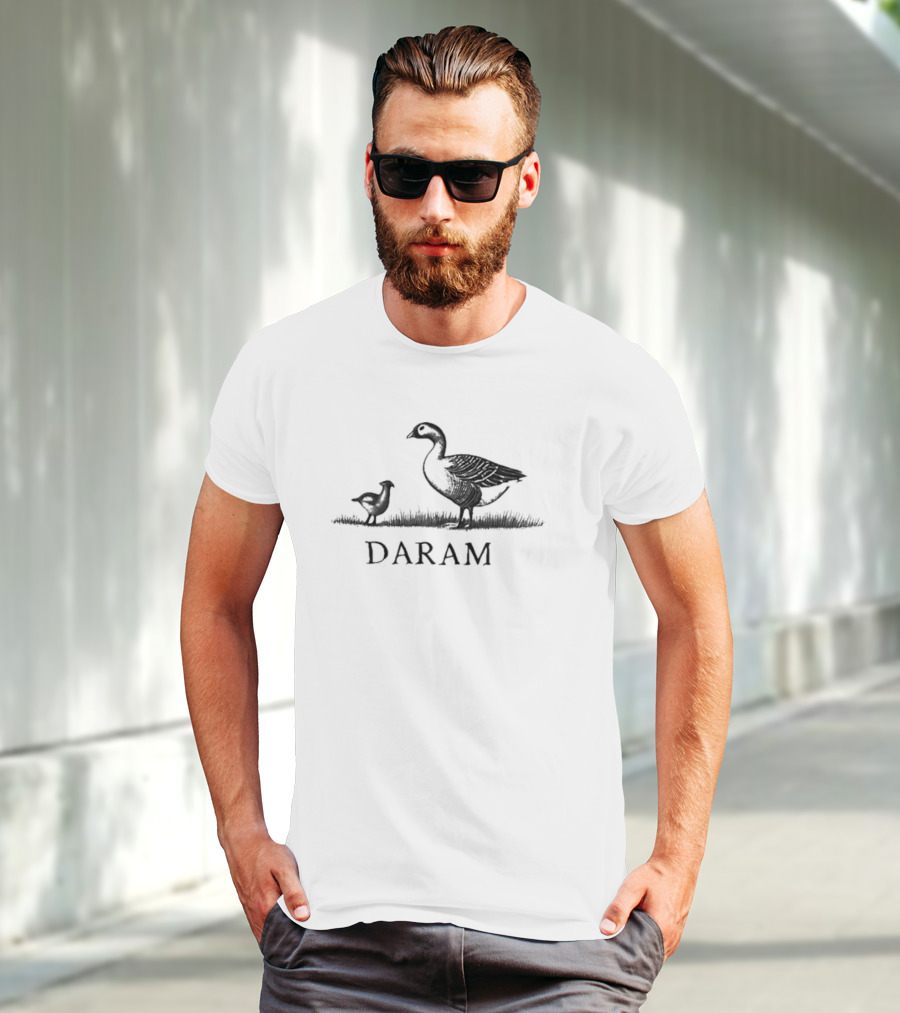 Goose Daram With Black And White Bird T-Shirt