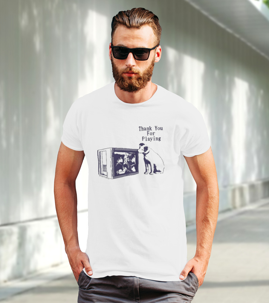Thank You For Playing Dog Watching TV Nostalgia T-Shirt