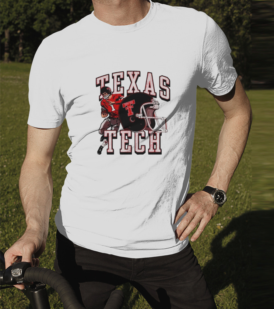 Texas Tech Red Raiders Football Player And Helmet T-Shirt