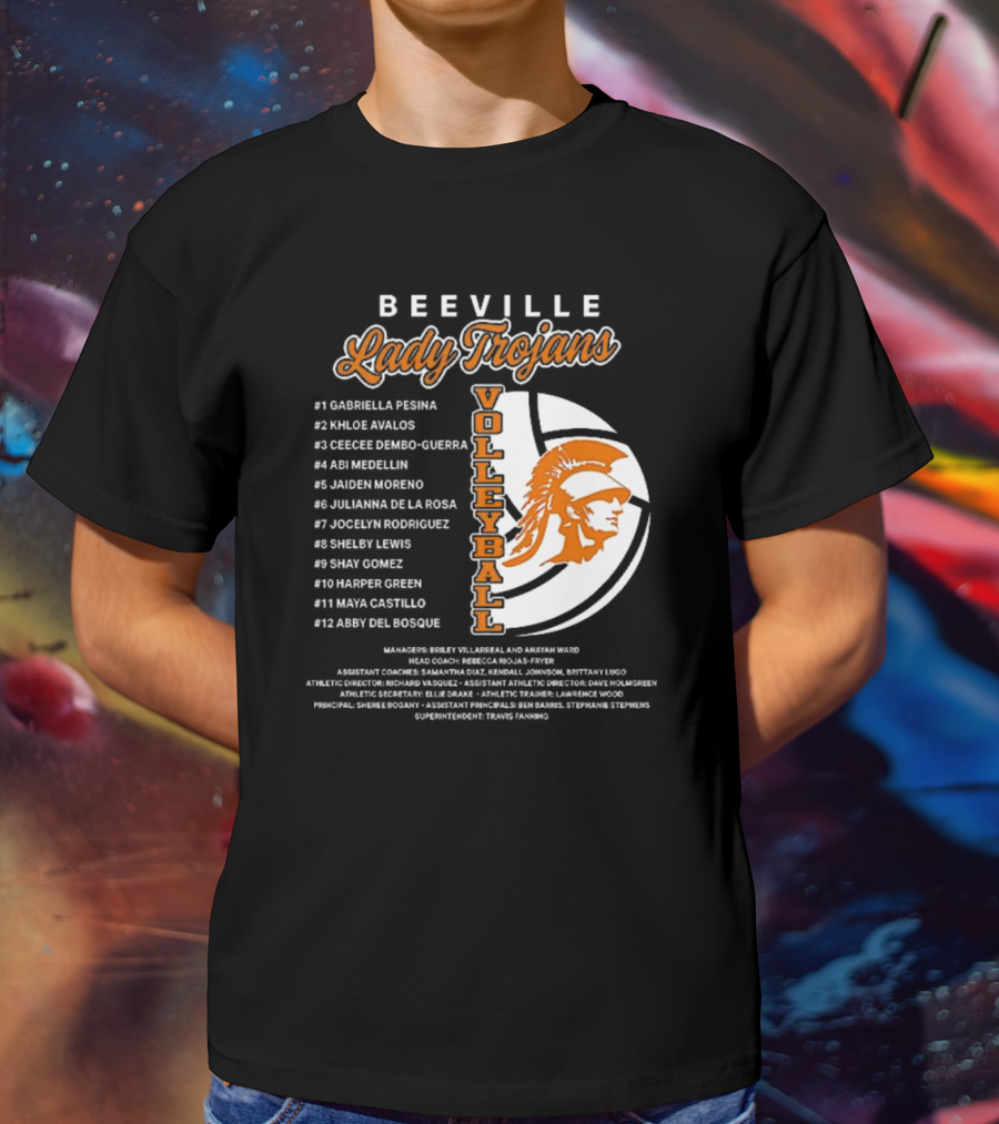 Beeville Lady Trojans Volleyball Team Roster And Iconic Trojan T-Shirt