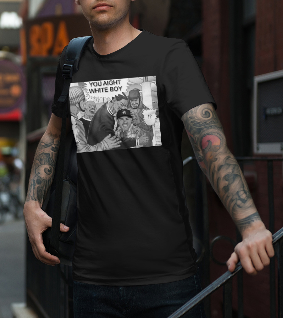 Freddie Freeman LA Dodgers You Aight White Boy Manga T-Shirt