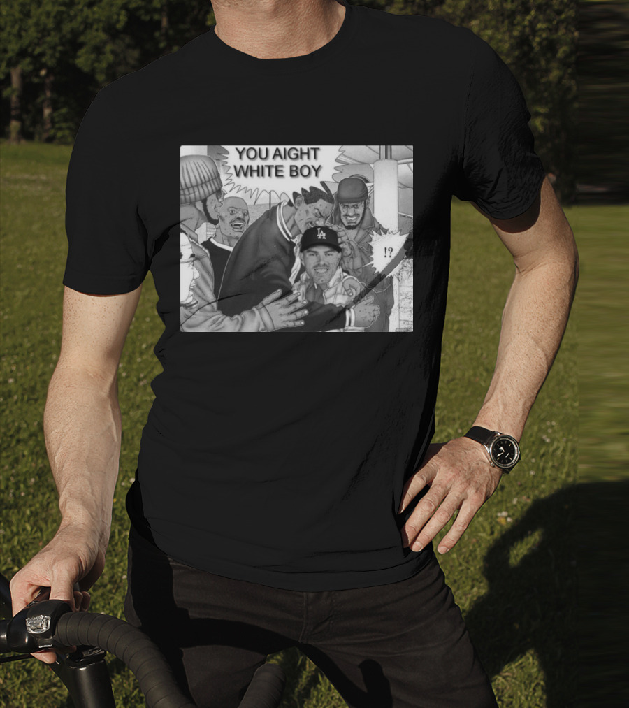 Freddie Freeman LA Dodgers You Aight White Boy Manga T-Shirt